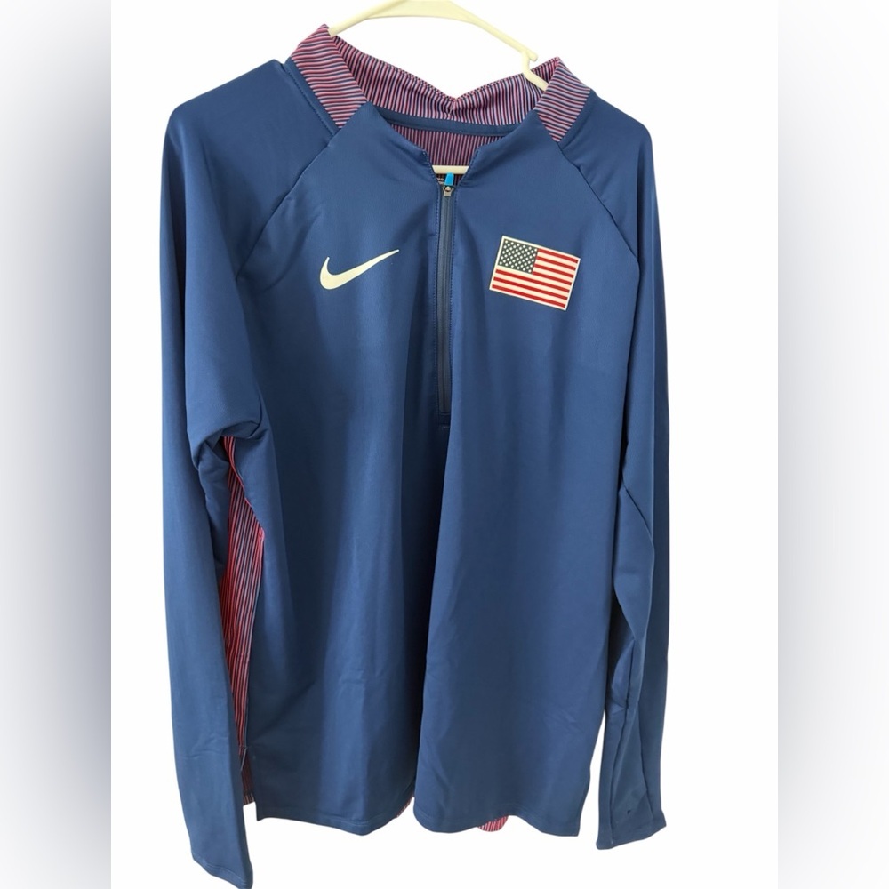 Nike Team USA Track & Field Elite Half Zip Pullover Made In USA - Women’s XL
